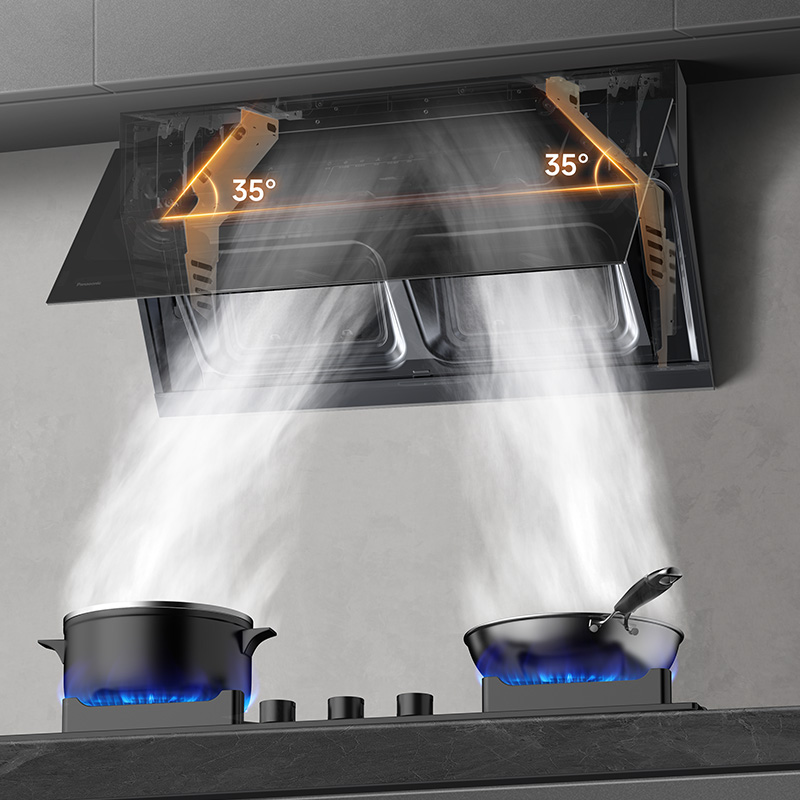 左右聚拢油烟,排的快,效率高 左右聚拢油烟,排的快,效率高