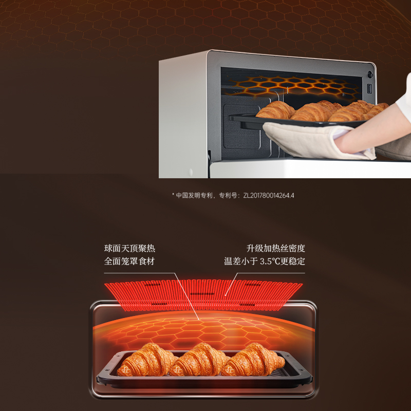 专利「蜂巢球面顶」立体聚热温控更精准上色更均匀 专利「蜂巢球面顶」立体聚热温控更精准上色更均匀