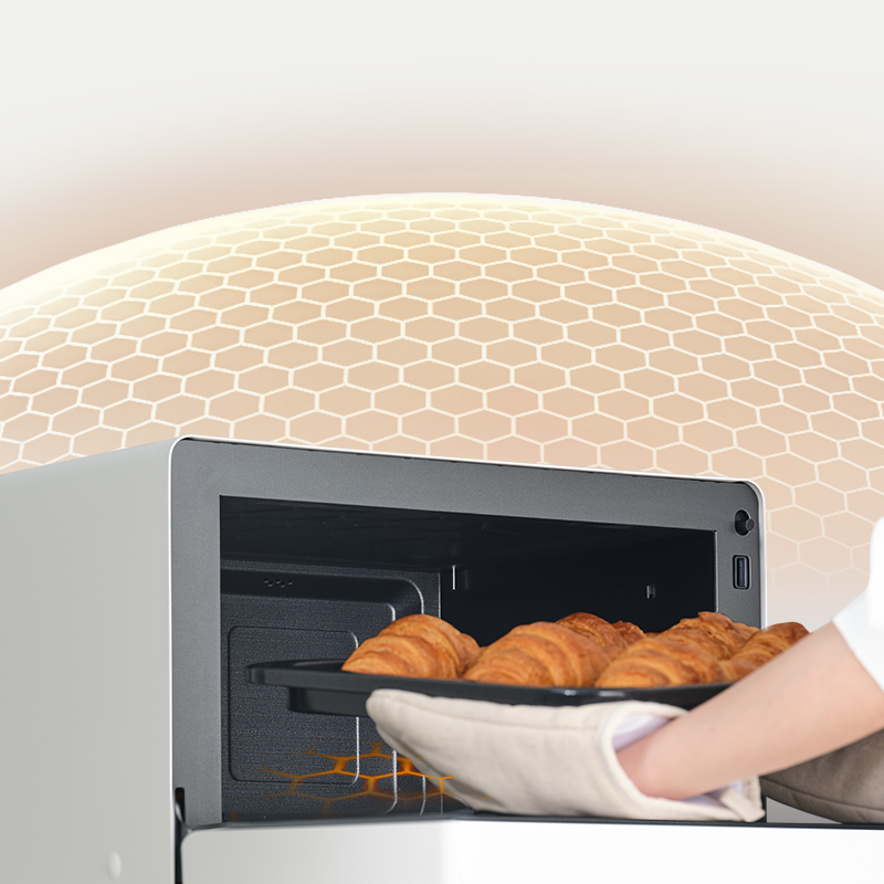 专利「蜂巢球面顶」立体聚热，温控更精准上色更均匀