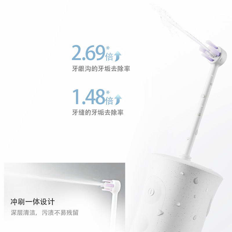 冲刷二合一，牙面牙周全兼顾