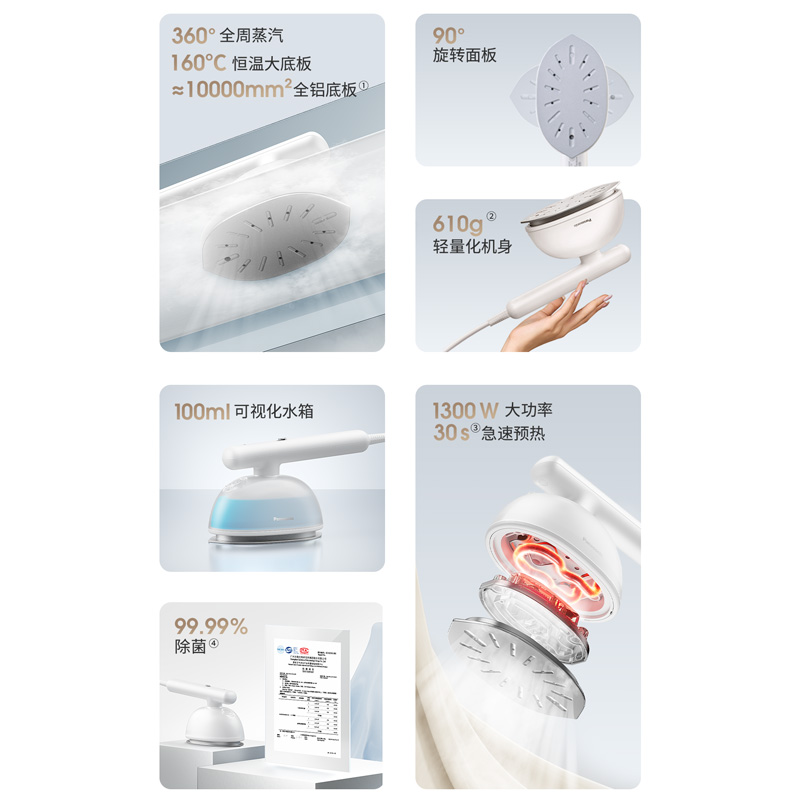 大面板小巧机身，平熨挂烫二合一