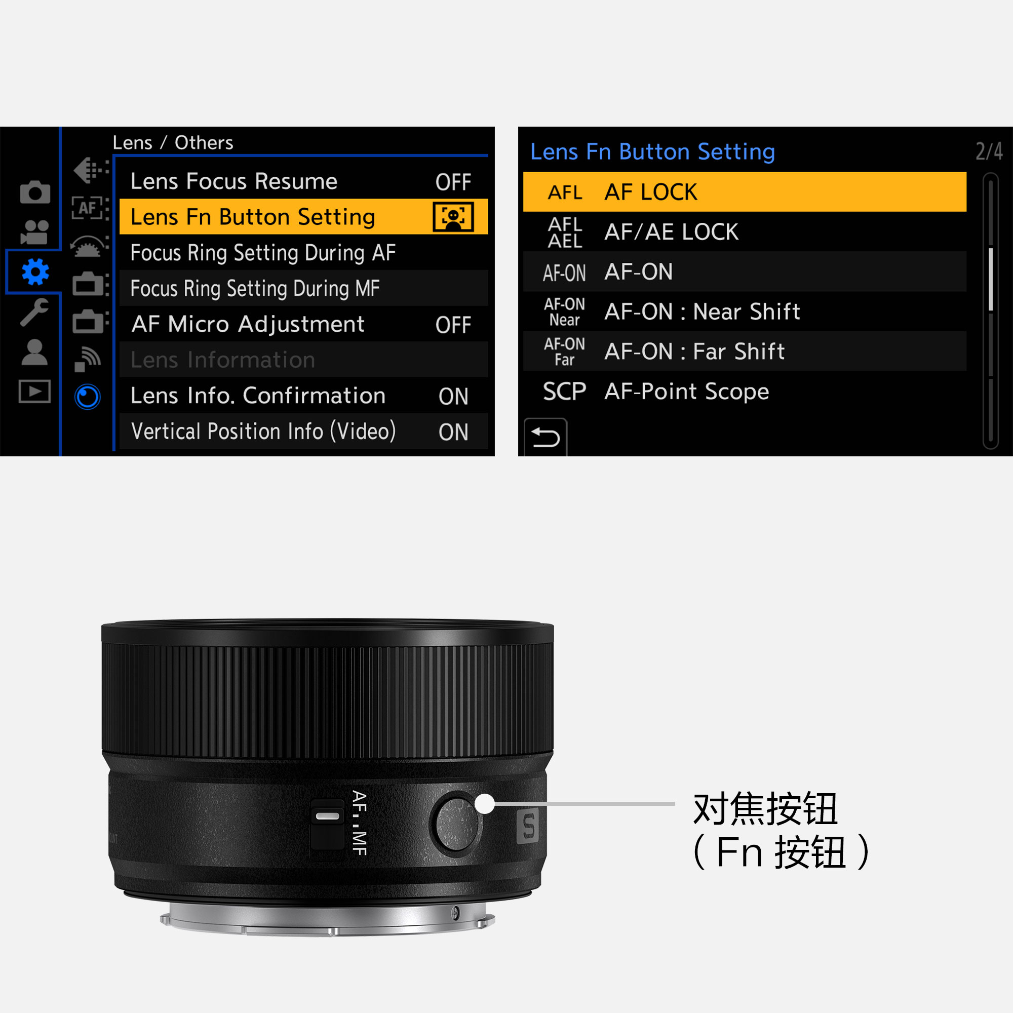 对焦按钮(Fn 按钮) 对焦按钮(Fn 按钮)